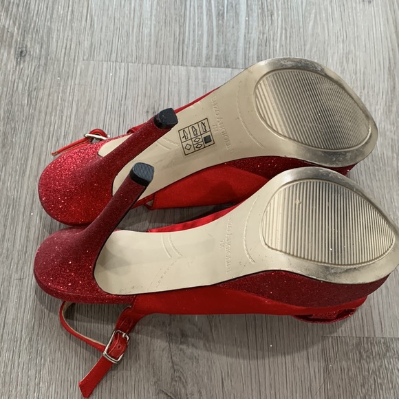 Red sparkle evening high heel shoes size 7 - Picture 10 of 16